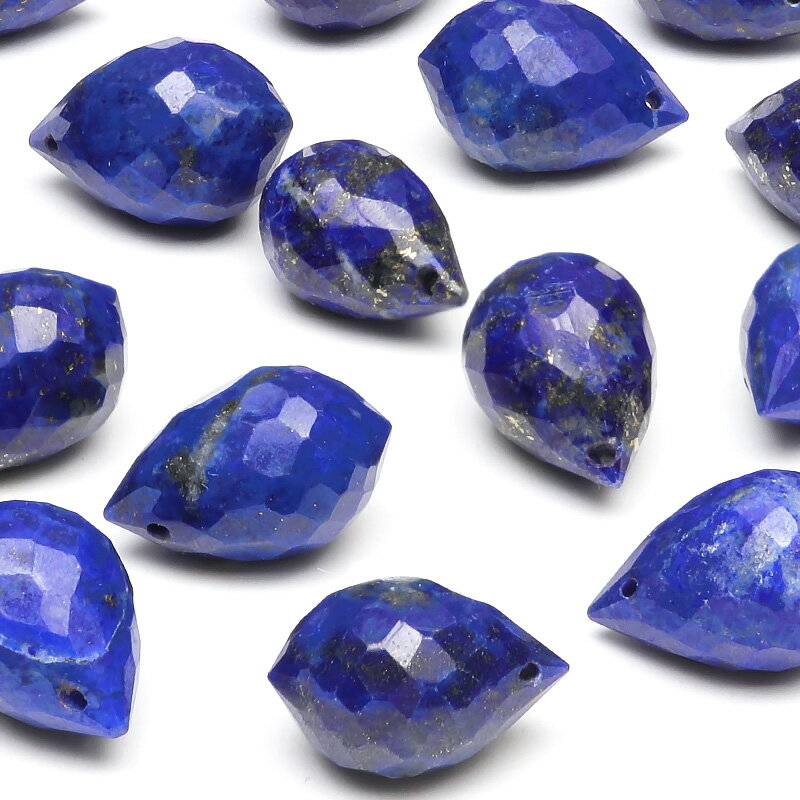 ラピスラズリ ドロップカット 10～11mm▽ ラズライト 瑠璃 青金石 Lapis lazuli 12月の誕生石 しずく 雫 粒売り 天然石 ビーズ パワーストーン パーツ アクセサリー 素材 材料