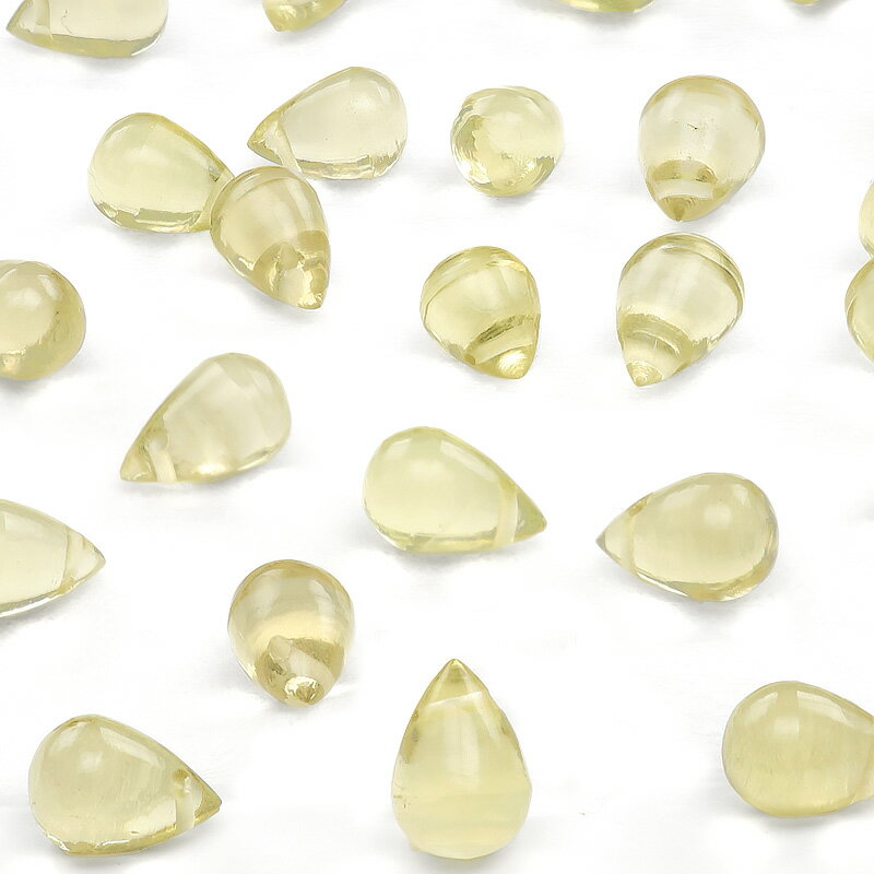 【粒販売】ブラジル産 レモンクォーツ ドロップ 6×4mm【6粒販売】▽ レモン水晶 硫黄水晶 Lemon quartz しずく 雫 粒売り 天然石 ビーズ パ...
