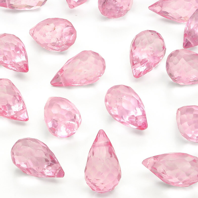 【粒販売】ブラジル産 ピンクトパーズ ドロップカット 9×5mm【2粒販売】▽ トパーズ Topaz 11月の誕生石 しずく 雫 粒売り 天然石 ビーズ パワー...