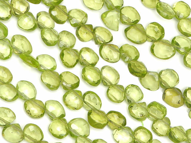 ペリドット マロンカット 4～5mm【1連販売】▽ ペリドート イブニングエメラルド オリビン 橄欖石 Peridot 8月の誕生石 しずく 雫 連売り 天然石 ビーズ パワーストーン パーツ アクセサリー 素材 材料