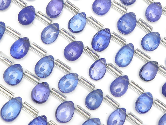 タンザナイト ペアシェイプ 6～8mm【1連販売】▽ ブルーゾイサイト 灰簾石 Tanzanite 12月の誕生石 しずく 雫 連売り 天然石 ビーズ パワーストーン パーツ アクセサリー 素材 材料