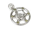 ムオニナルスタ隕石 メテオライト+モルダバイト 六芒星モチーフ ペンダントトップ 30mm【1コ販売】▽ 鉄隕石 隕鉄 天然隕石 Meteorite ペンダント シルバー 天然石 ビーズ パワーストーン パーツ アクセサリー 素材 材料