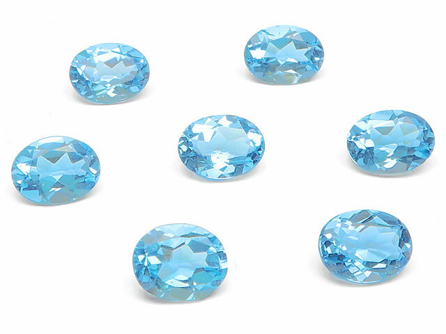 スイスブルートパーズ オーバルファセットカット ルース 8×6mm▽ トパーズ ブルートパーズ Topaz 11月の誕生石 裸石 粒売り 天然石 ビーズ パワーストーン パーツ アクセサリー 素材 材料