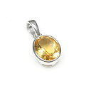 シトリン ペンダントトップ 11×9mm No.1【1点もの】▽ シトリントパーズ 黄水晶 Citrine 11月の誕生石 ペンダント シルバー 天然石 ビーズ...