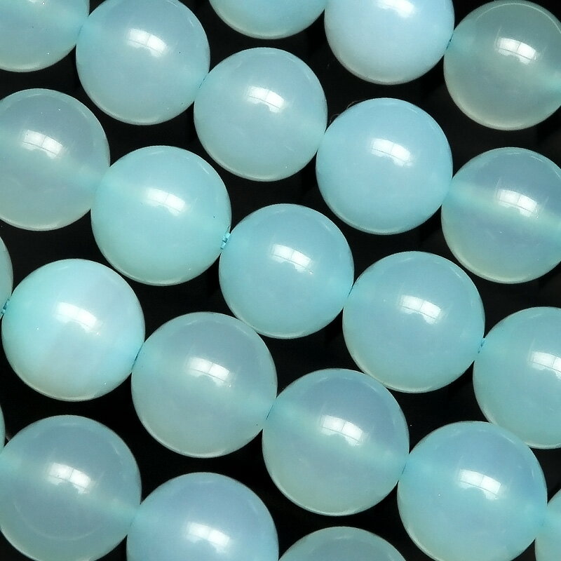 シーブルーカルセドニー 丸玉 10mm【1連販売】▽ シーブルーアゲート シーブルーメノウ 玉髄 Chalcedony ラウンド 丸ビーズ 連売り 天然石 ビーズ パワーストーン パーツ アクセサリー 素材 材料