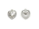 メタルパーツ キュービックジルコニア シルバーカラー チャーム ハート【2コ販売】▽ パーツ ハンドメイドパーツ アクセサリー クラフト 手芸 素材 材料 金具