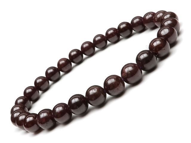 ブラジル産 スターガーネット 丸玉ブレス 6mm【1コ販売】▽ レッドガーネット パイロープ 1月の誕生石 柘榴石 ざくろ石 Garnet ブレスレット 数珠 ...