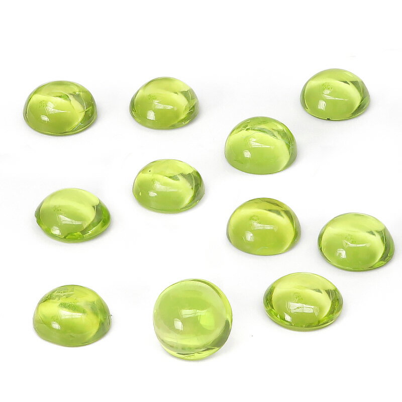 アリゾナ産 ペリドット コイン カボション 6mm【1コ販売】▽ ペリドート イブニングエメラルド オリビン 橄欖石 Peridot 8月の誕生石 ルース 裸石...