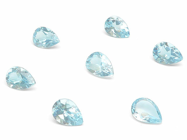 スカイブルートパーズ ペアシェイプファセットカット ルース 7×5mm【7コ販売】▽ トパーズ ブルートパーズ Topaz 11月の誕生石 裸石 粒売り 天然石...