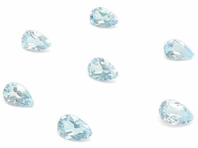スカイブルートパーズ ペアシェイプファセットカット ルース 6×4mm【10コ販売】▽ トパーズ ブルートパーズ Topaz 11月の誕生石 裸石 粒売り 天然...
