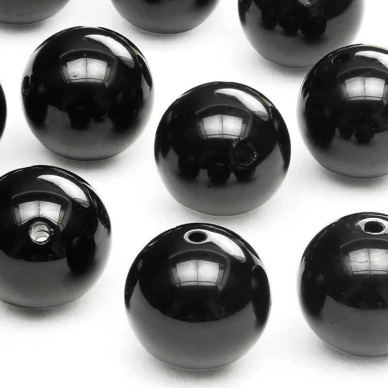 【粒販売】ブラジル産 ブラックトルマリン 丸玉 10mm【6粒販売】▽ ショール トルマリン 電気石 Tourmaline 10月の誕生石 ラウンド 丸ビーズ ...