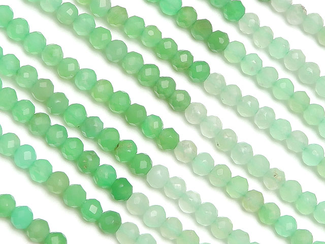 クリソプレーズ ボタンカット 2×1mm【1連販売】▽ オーストラリア翡翠 緑玉髄 Chrysoprase 粒売り 天然石 ビーズ パワーストーン パーツ アクセサリー 素材 材料