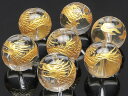 【粒販売】青龍 金色彫刻 クリスタル 丸玉 12mm【2粒販売】▽ クリスタル 水晶 本水晶 ロッククリスタル 水精 石英 Crystal quartz 4月の...
