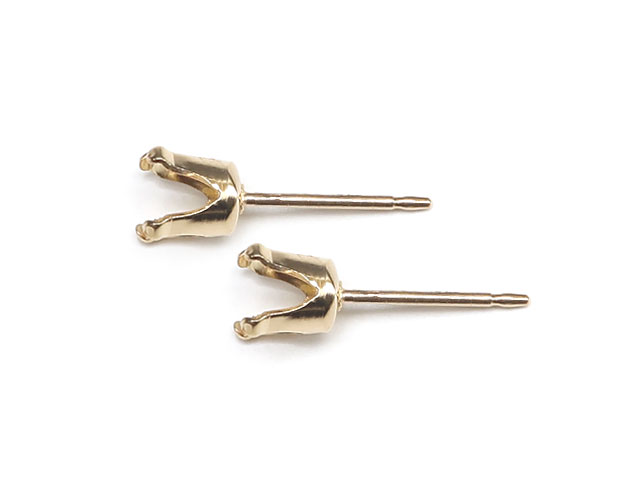 14KGF 4本爪ポストピアス 5mm［空枠］【1ペア販売】▽ パーツ アクセサリー クラフト 金具 USA製 14Kゴールドフィルド 14金ゴールドフィルド 14K Gold Filledのサムネイル