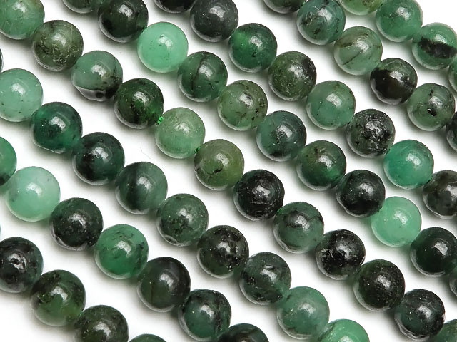 エメラルド 丸玉 4mm【1連販売】▽ 