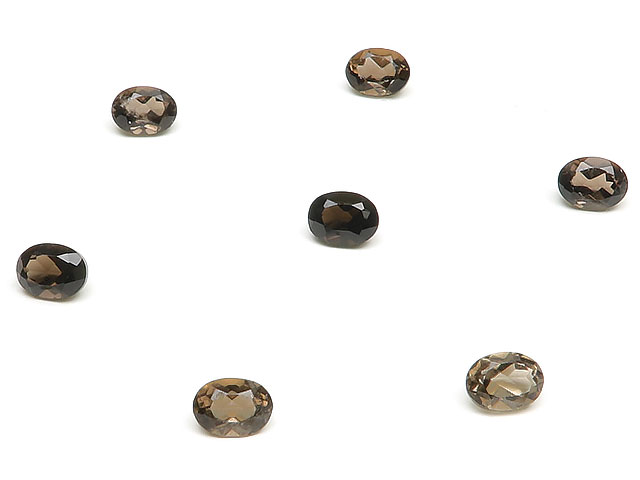 スモーキークォーツ オーバルファセットカット ルース 4×3mm【15コ販売】▽ 煙水晶 Smoky quartz 裸石 粒売り 天然石 ビーズ パワーストーン パーツ アクセサリー 素材 材料