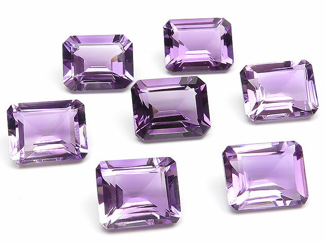 ブラジル産 アメジスト レクタングルファセットカット ルース 10×8mm【3コ販売】▽ アメシスト 紫水晶 Amethyst 2月の…