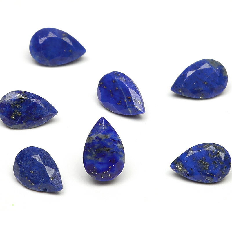 ラピスラズリ ペアシェイプファセットカット 8×5mm［プレミアムカット］▽ ラズライト 瑠璃 青金石 Lapis lazuli 12月の誕生石 しずく 雫 粒売り 天然石 ビーズ パワーストーン パーツ アクセサリー 素材 材料