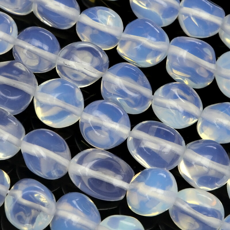 シンセティックオパール ナゲット 7〜12mm【1連販売】▽ グラスビーズ ラウンド タンブル 連売り 天然石 ビーズ パワーストーン パーツ アクセサリー 素...