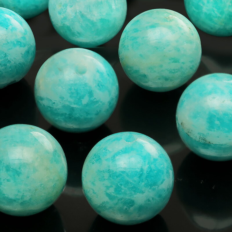 【粒販売】ブラジル産 アマゾナイト 丸玉 12mm【3粒販売】▽ ホープストーン 天河石 Amazonite ラウンド 丸ビーズ 粒売り 天然石 ビーズ パワー...