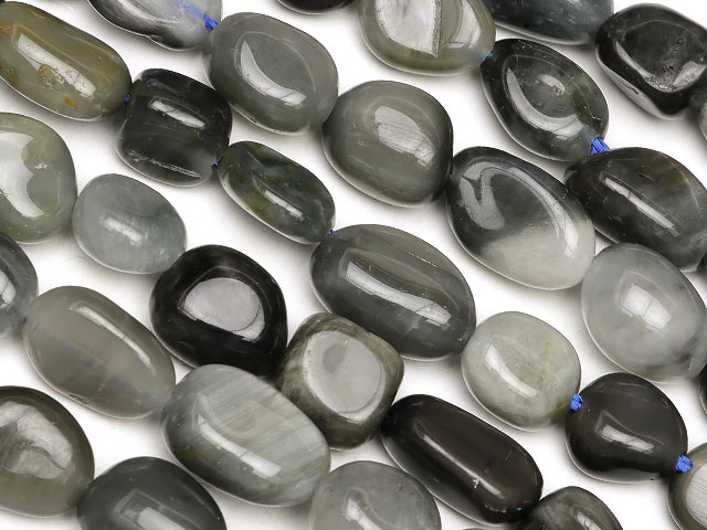 イーグルアイ ナゲット 8〜14mm【1連販売】▽ グレータイガーアイ 鷲目石 Eagle eye タンブル 連売り 天然石 ビーズ パワーストーン パーツ ア...