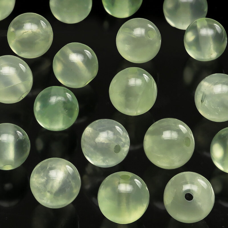 【粒販売】南アフリカ産 プレナイト 丸玉 6mm【8粒販売】▽ ブドウ石 葡萄石 Prehnite 天秤座の守護石 ラウンド 丸ビーズ 粒売り 天然石 ビーズ ...