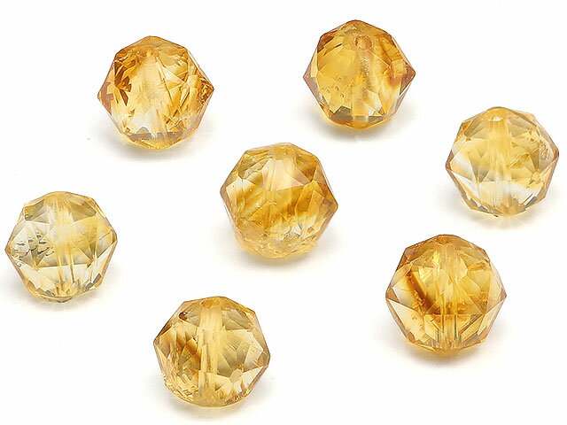 シトリン スターカット 丸玉 8mm［プレミアムカット］▽ シトリントパーズ 黄水晶 Citrine 11月の誕生石 面カット ラウンドカット 粒売り 天然石 ビーズ パワーストーン パーツ アクセサリー 素材 材料