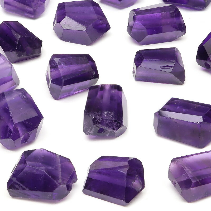 【粒販売】ザンビア産 アメジスト ナゲットカット 7〜8mm【4粒販売】▽ アメシスト 紫水晶 Amethyst 2月の誕生石 タンブル 粒売り 天然石 ビーズ...