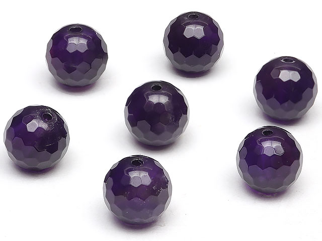 【粒販売】ザンビア産 アメジスト 128面カット 丸玉 8mm【6粒販売】▽ アメシスト 紫水晶 Amethyst 2月の誕生石 ラウンドカット 粒売り 天然石 ビーズ パワーストーン パーツ アクセサリー 素材 材料