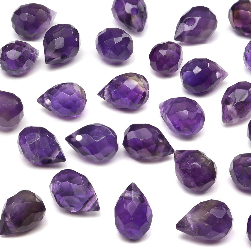 【粒販売】アメジスト ドロップカット 7×5mm【6粒販売】▽ アメシスト 紫水晶 Amethyst 2月の誕生石 しずく 雫 粒売り 天然石 ビーズ パワース...