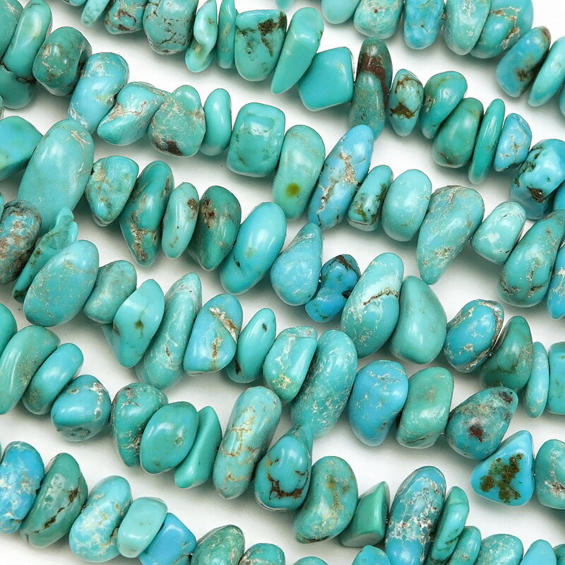 ターコイズ チップ 4〜11mm【1連販売】▽ トルコ石 スカイストーン Turquoise 12月の誕生石 さざれ 連売り 天然石 ビーズ パワーストーン パ...
