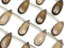 スモーキークォーツ ペアシェイプ 14〜15mm【1連販売】▽ 煙水晶 Smoky quartz しずく 雫 連売り 天然石 ビーズ パワーストーン パーツ ア...