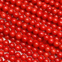 レッドコーラル(赤珊瑚) 丸玉 4mm【1連販売】▽ コーラル 珊瑚 Coral 3月の誕生石 ラウンド 丸ビーズ 連売り 天然石 ビーズ パワーストーン パーツ アクセサリー 素材 材料