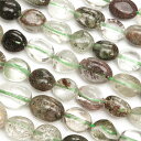 ガーデンクォーツ ナゲット 7〜12mm【1連販売】▽ 庭園水晶 苔入り水晶 ガーデン水晶 クリスタル Garden quartz タンブル 連売り 天然石 ビ...