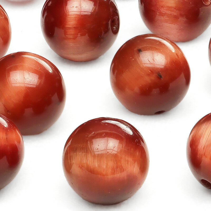 【粒販売】オレンジタイガーアイ 丸玉 10mm【4粒販売】▽ タイガーズアイ 虎目石 Tiger's eye ラウンド 丸ビーズ 粒売り 天然石 ビーズ パワー...