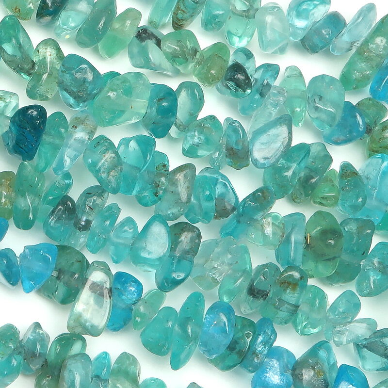 アパタイト チップ 3～11mm【1連販売】▽ 燐灰石 Apatite さざれ 連売り 天然石 ビーズ パワーストーン パーツ アクセサリー 素材 材料