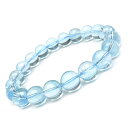 スカイブルートパーズ 丸玉ブレス 9mm No.3【1点もの】▽ トパーズ ブルートパーズ Topaz 11月の誕生石 ブレスレット 数珠 ラウンド 天然石 ビ...