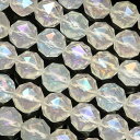 レインボーオーラ スターカット 丸玉 8mm［プレミアムカット］【1連販売】▽ クリスタル 水晶 蒸着水晶 Crystal 4月の誕生石 面カット ラウンドカット 連売り 天然石 ビーズ パワーストーン パーツ アクセサリー 素材 材料