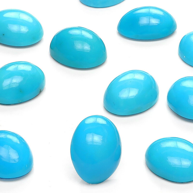 アリゾナ州キングマン産 ターコイズ(キングマンターコイズ) オーバル カボション 9×7mm【2コ販売】▽ ターコイズ スカイストーン トルコ石 Turquoi...