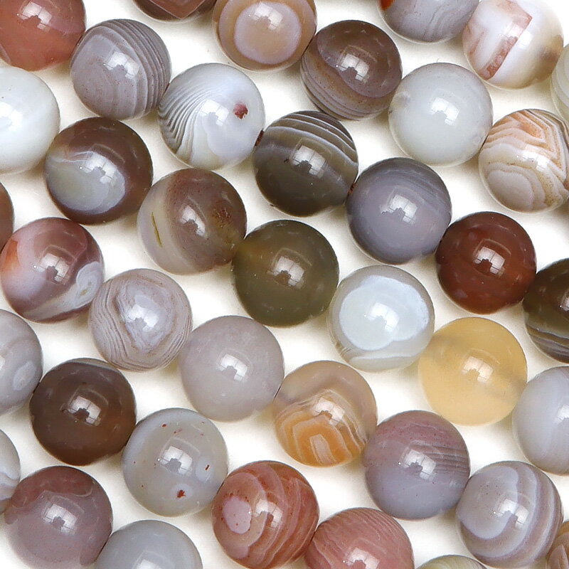 ボツワナアゲート 丸玉 6mm【1連販売】▽ マウンテッドアゲート メノウ アゲット 瑪瑙 Agate ラウンド 丸ビーズ 連売り 天然石 ビーズ パワーストーン パーツ アクセサリー 素材 材料