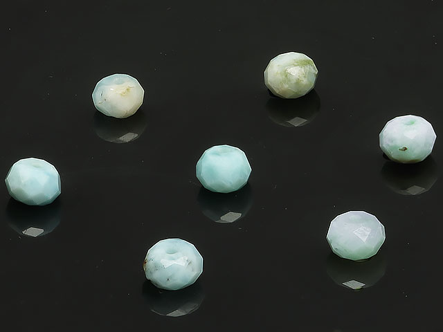 【粒販売】ラリマー ボタンカット 5×3mm【10粒販売】▽ ペクトライト ラリマール ドルフィンストーン Larimar 粒売り 天然石 ビーズ パワーストーン パーツ アクセサリー 素材 材料