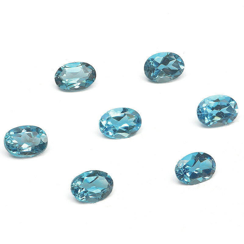 ロンドンブルートパーズ オーバルファセットカット ルース 7×5mm【1コ販売】▽ トパーズ ブルートパーズ Topaz 11月の…