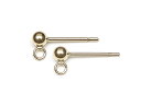 14KGF ポストピアス カン付 3mm【1ペア販売】▽ パーツ アクセサリー クラフト 金具 USA製 14Kゴールドフィルド 14金ゴールドフィルド 14K...