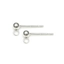 SILVER925 ポストピアス カン付 3mm【1ペア販売】▽ シルバー925 パーツ アクセサリー クラフト 金具 USA製 925銀 スターリングシルバー...