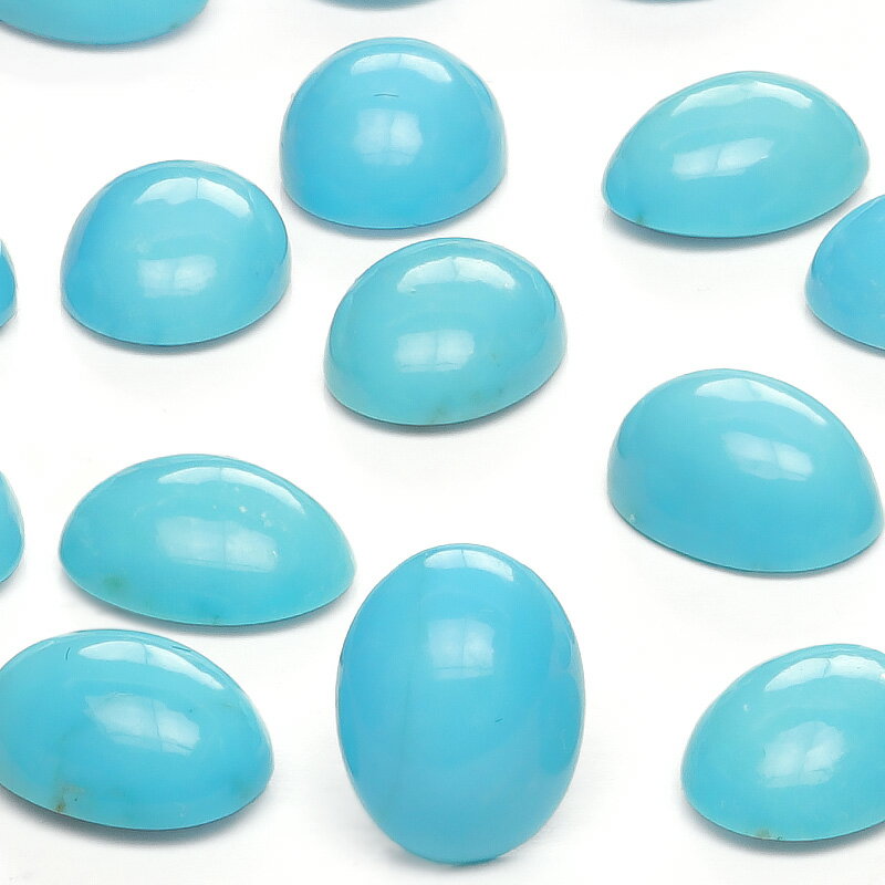アリゾナ州キングマン産 ターコイズ(キングマンターコイズ) オーバル カボション 9×7mm【2コ販売】▽ ターコイズ スカイストーン トルコ石 Turquoi...