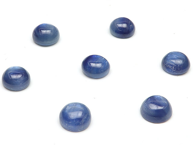 カイヤナイト コイン カボション 6mm【3コ販売】▽ カヤナイト ディスシーン 藍晶石 二硬石 Kyanite ルース 粒売り 天然石 ビーズ パワーストーン パーツ アクセサリー 素材 材料