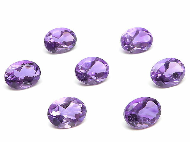 アフリカ産 アメジスト オーバルファセットカット ルース 8×6mm【6コ販売】▽ アメシスト 紫水晶 Amethyst 2月の誕生…