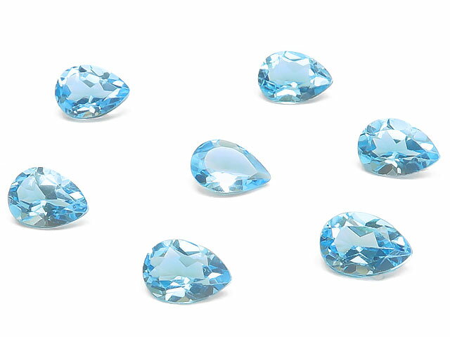 スイスブルートパーズ ペアシェイプファセットカット ルース 7×5mm【2コ販売】▽ トパーズ ブルートパーズ Topaz 11月…