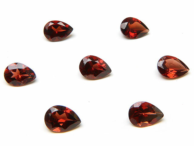 モザンビーク産 ガーネット ペアシェイプファセットカット ルース 7×5mm【8コ販売】▽ レッドガーネット パイロープ 1月の誕生石 柘榴石 ざくろ石 Gar...