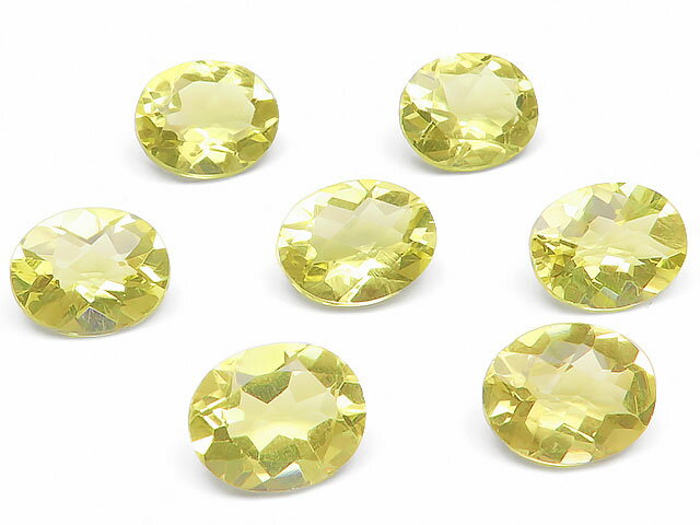 レモンクォーツ オーバルファセットカット ルース 10×8mm▽ レモン水晶 硫黄水晶 Lemon quartz 裸石 粒売り 天然石 ビーズ パワーストーン パーツ アクセサリー 素材 材料